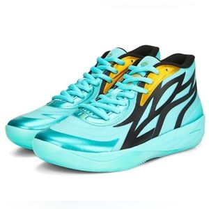 PUMA MELO ELEKTRO AQUA HONEYCOMB CHARLOTTE HORNETS BASKETBALL SHOES Sz 10.5